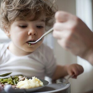 This toddler meal guide will help you understand how to feed your child. A child eating lunch according to the toddler meal guide